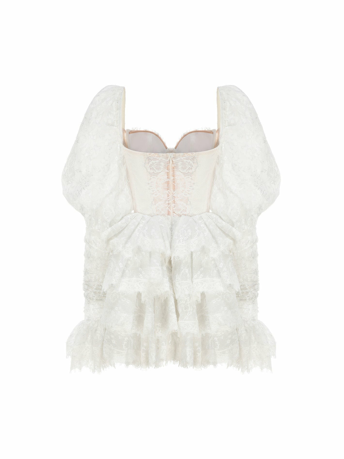 Nana Jacqueline Penelope Lace Dress: White Mini Dress for Wedding After-Party White
