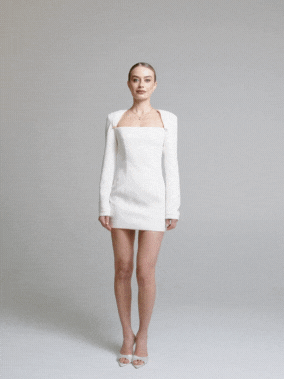 Nana Jacqueline Jillian Dress: Ivory Mini Dress for Engagement Party Ivory