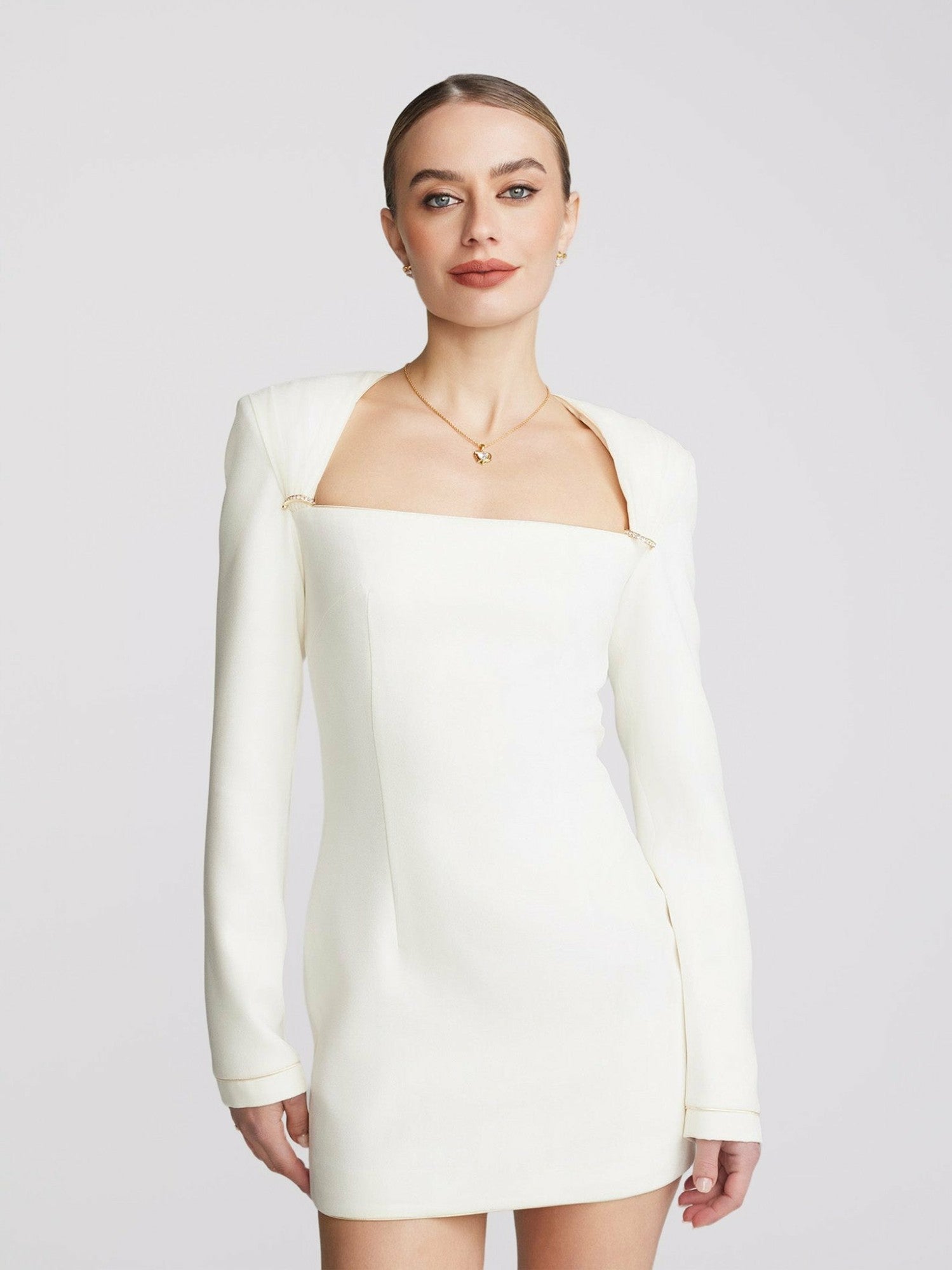 Nana Jacqueline Jillian Dress: Ivory Mini Dress for Engagement Party Ivory