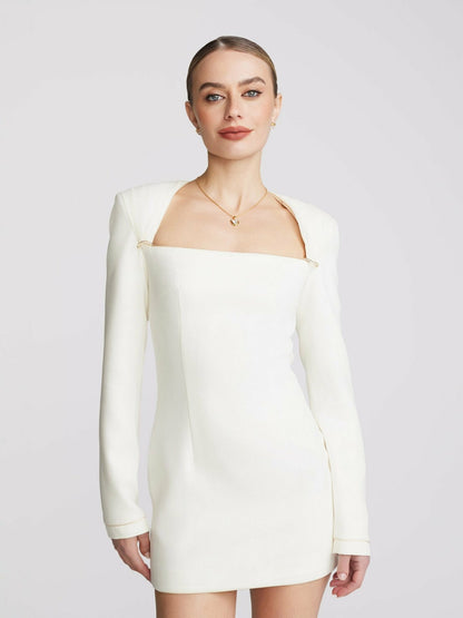 Nana Jacqueline Jillian Dress: Ivory Mini Dress for Engagement Party Ivory