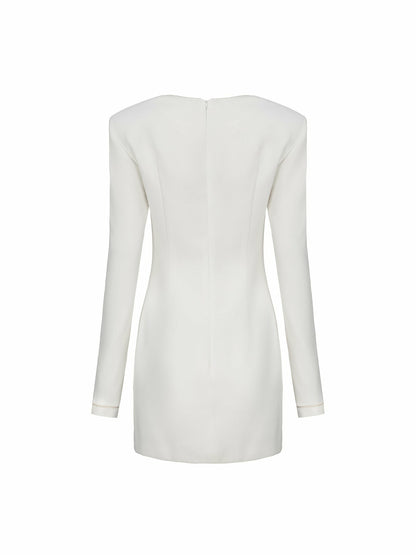 Nana Jacqueline Jillian Dress: Ivory Mini Dress for Engagement Party Ivory