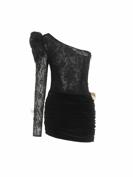 Nana Jacqueline Wilma Dress: Black Mini Dress for Cocktail Party Black