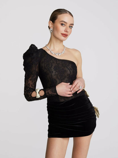 Nana Jacqueline Wilma Dress: Black Mini Dress for Cocktail Party Black