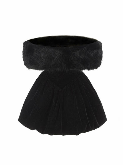 Nana Jacqueline Candice Velvet Dress: Black Mini Dress for Cocktail Party Black