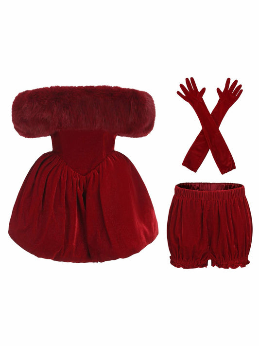 Nana Jacqueline Candice Velvet Dress: Red Mini Dress for Holiday Party Red