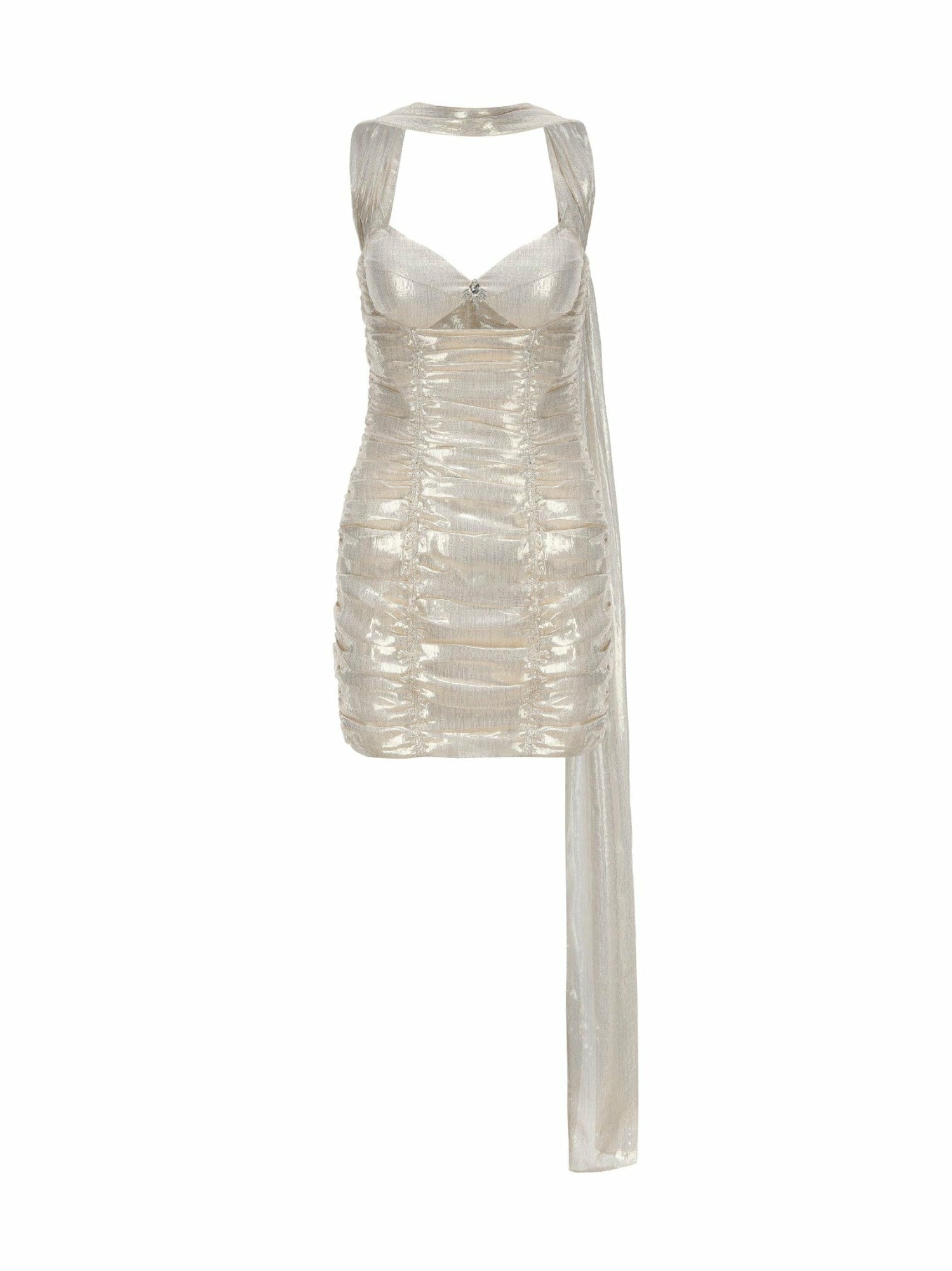 Nana Jacqueline Tess Dress: Gold Mini Dress for Cocktail Party Gold