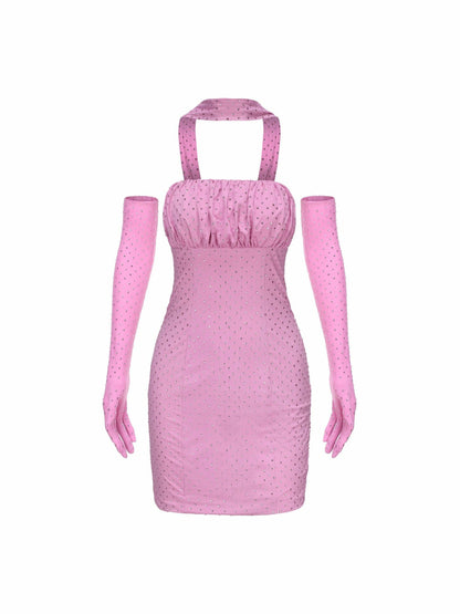 Nana Jacqueline Talia Diamond Dress: Pink Mini Dress for Birthday Celebration Pink