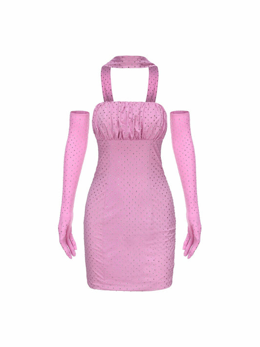 Nana Jacqueline Talia Diamond Dress: Pink Mini Dress for Birthday Celebration Pink