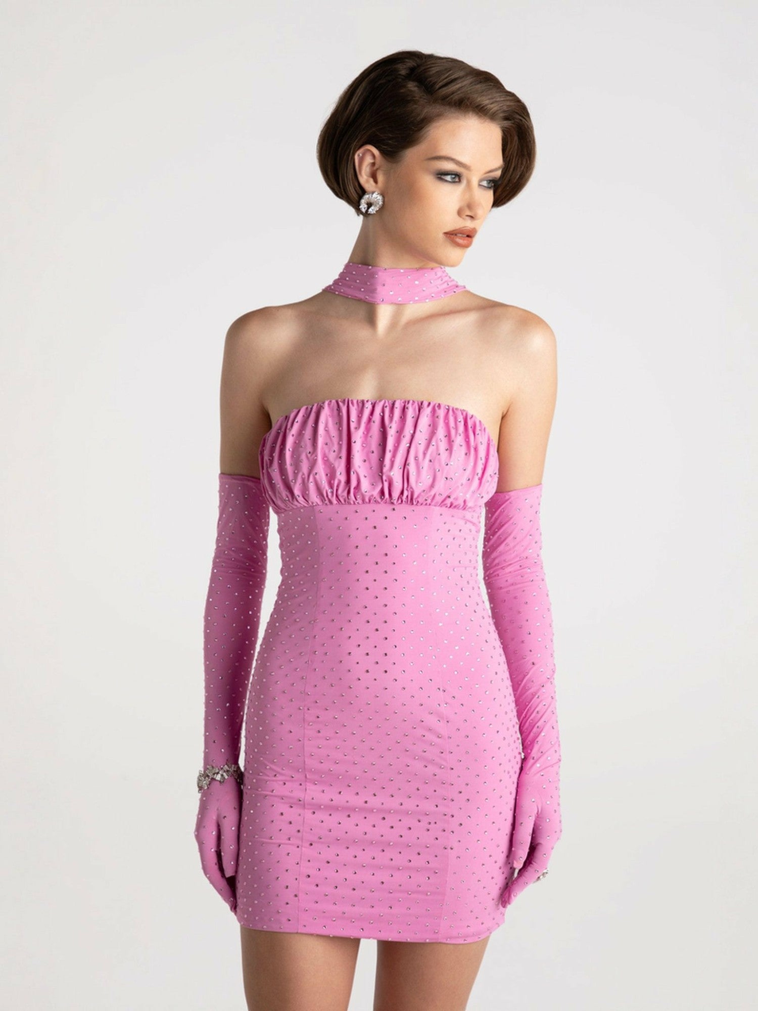 Nana Jacqueline Talia Diamond Dress: Pink Mini Dress for Birthday Celebration Pink