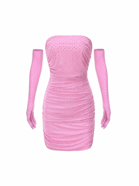 Nana Jacqueline Gina Diamond Dress: Pink Mini Dress for Birthday Celebration Pink