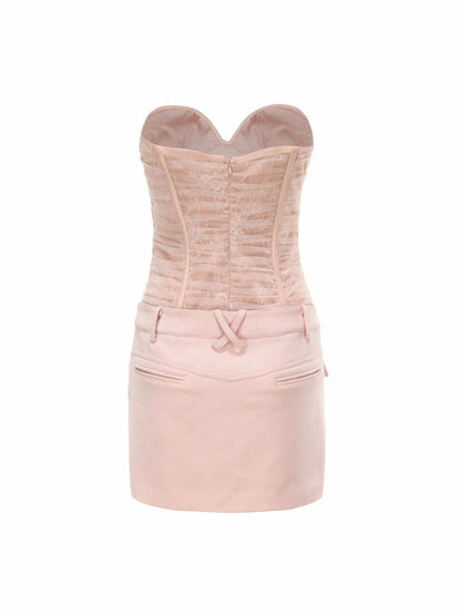 Nana Jacqueline Jane Lace Dress: Pink Mini Dress for Birthday Celebration Pink