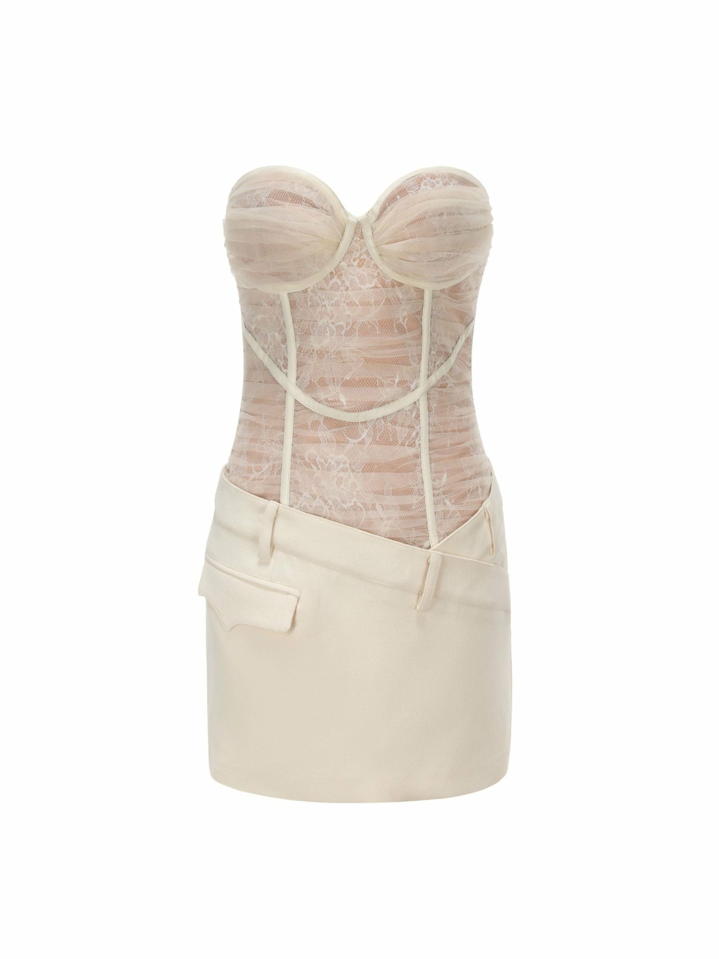 Nana Jacqueline Jane Lace Dress: White Mini Dress for Bridal Shower White