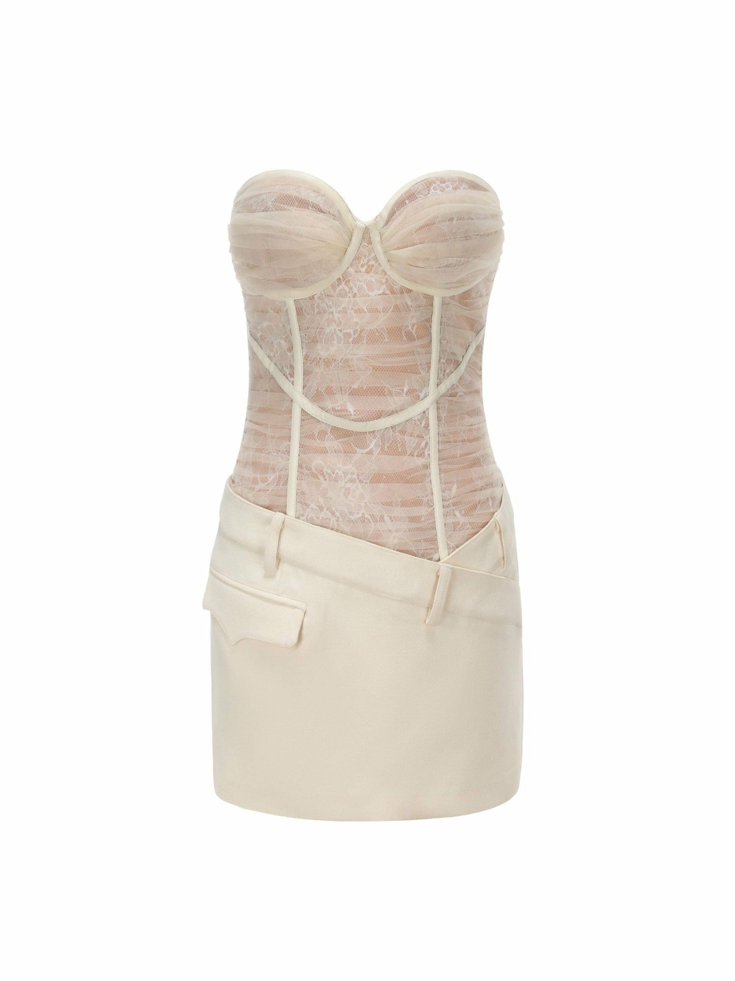 Nana Jacqueline Jane Lace Dress: White Mini Dress for Bridal Shower White