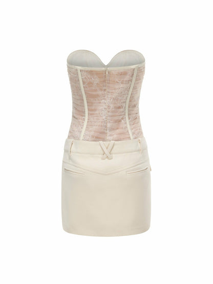 Nana Jacqueline Jane Lace Dress: White Mini Dress for Bridal Shower White