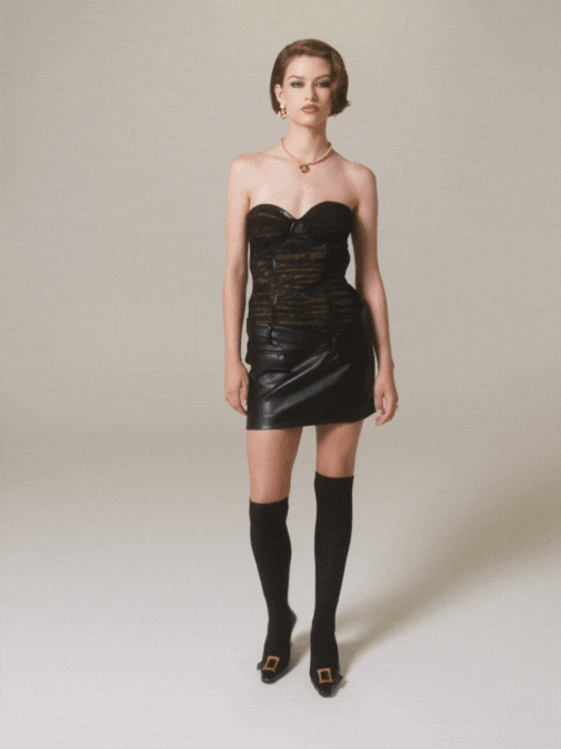 Nana Jacqueline Jane Lace Dress: Black Mini Dress for Girls' Night Out Black