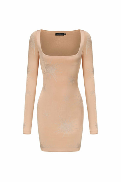 Nana Jacqueline Melanie Dress: Nude Mini Dress for Birthday Celebration Nude