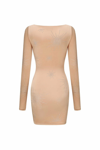 Nana Jacqueline Melanie Dress: Nude Mini Dress for Birthday Celebration Nude
