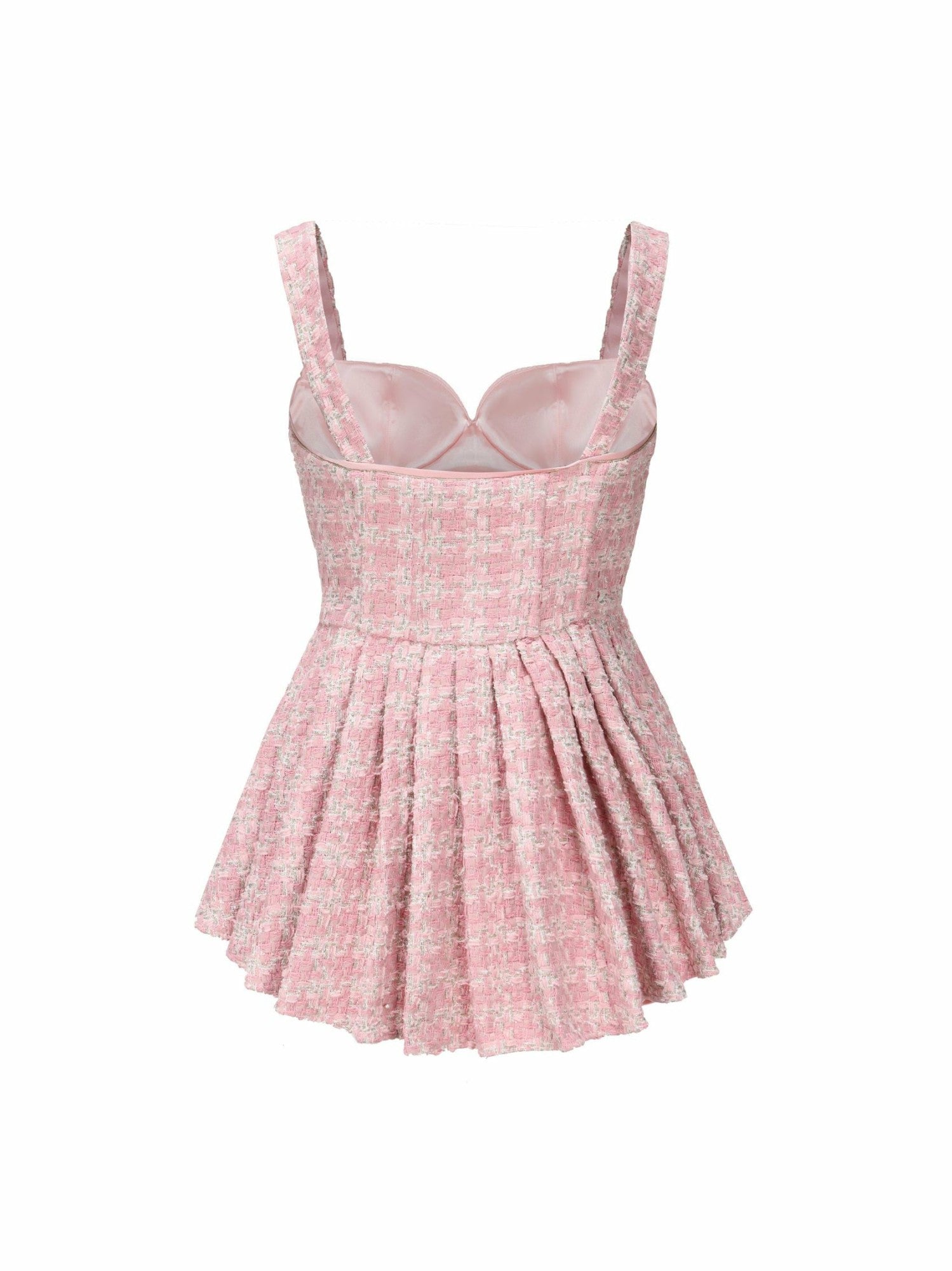 Nana Jacqueline Chelsea Tweed Dress: Pink Mini Dress for Birthday Celebration Pink