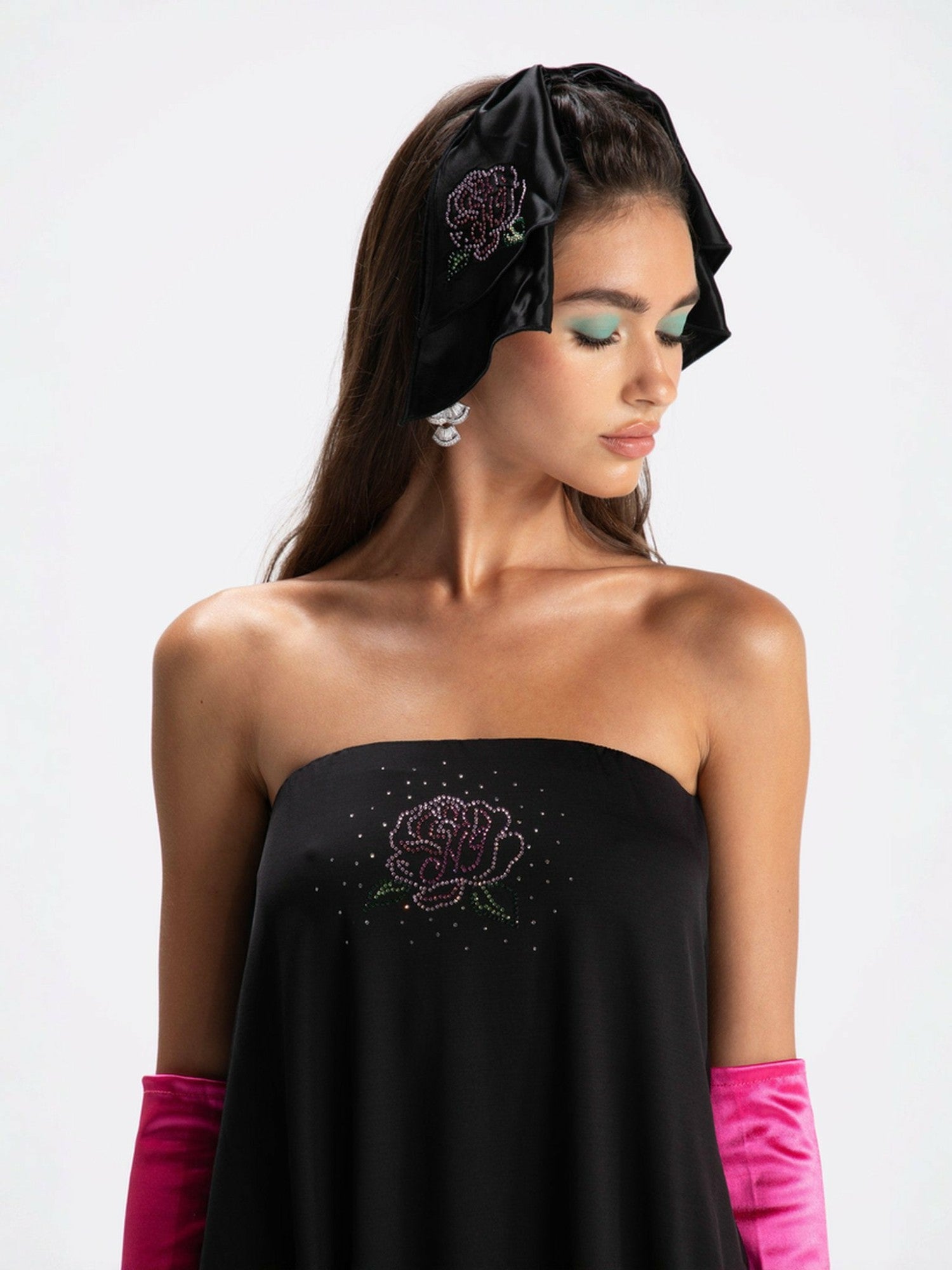 Nana Jacqueline Sara Rose Dress: Black Mini Dress for Cocktail Party Black