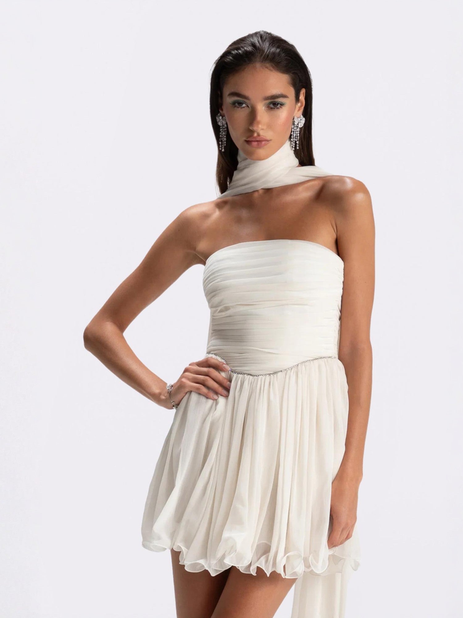 Nana Jacqueline Chloe Dress: White Mini Dress for Bridal Shower White