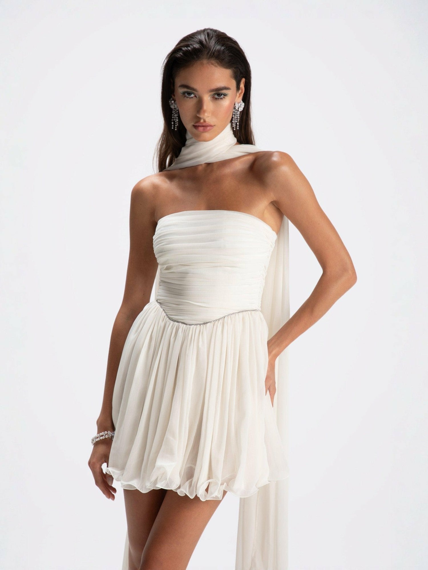 Nana Jacqueline Chloe Dress: White Mini Dress for Bridal Shower White