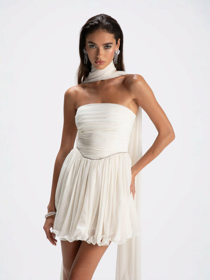Nana Jacqueline Chloe Dress: White Mini Dress for Bridal Shower White