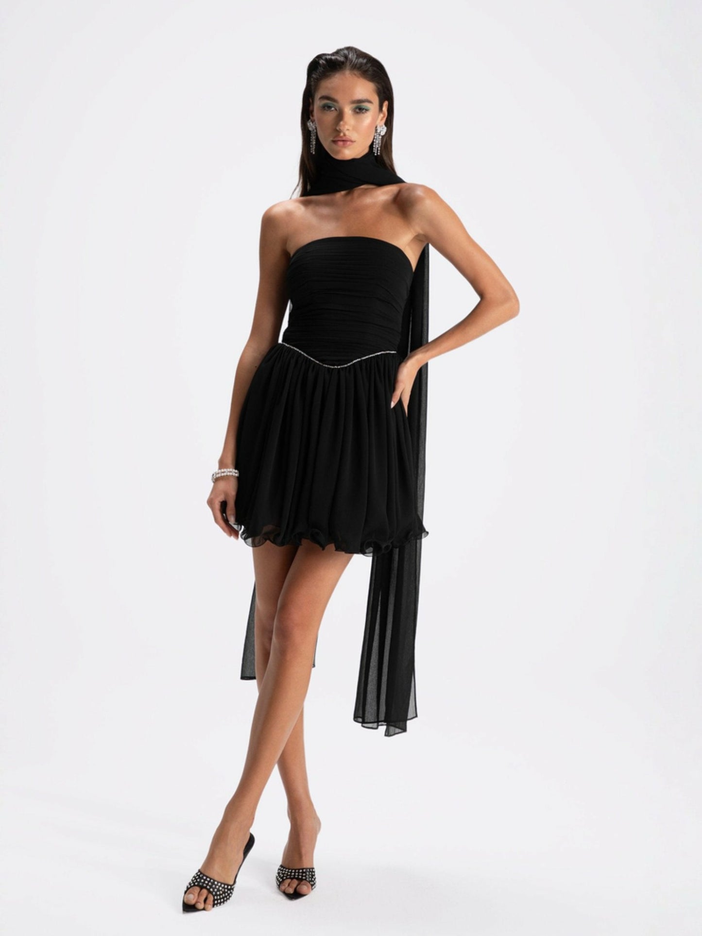 Nana Jacqueline Chloe Dress: Black Mini Dress for Cocktail Party Black