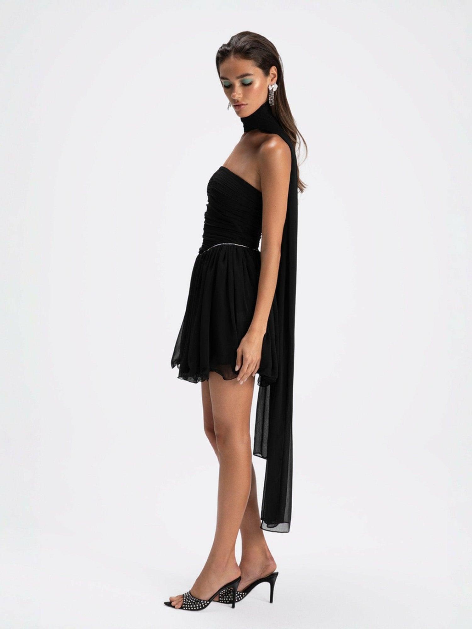 Nana Jacqueline Chloe Dress: Black Mini Dress for Cocktail Party Black