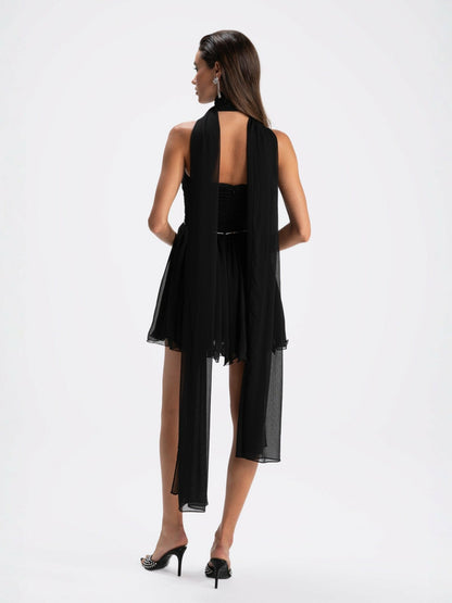 Nana Jacqueline Chloe Dress: Black Mini Dress for Cocktail Party Black