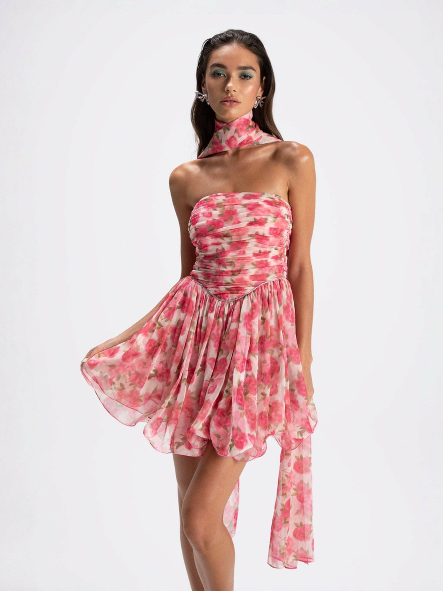 Nana Jacqueline Chloe Dress: Pink Mini Dress for Garden Party Pink