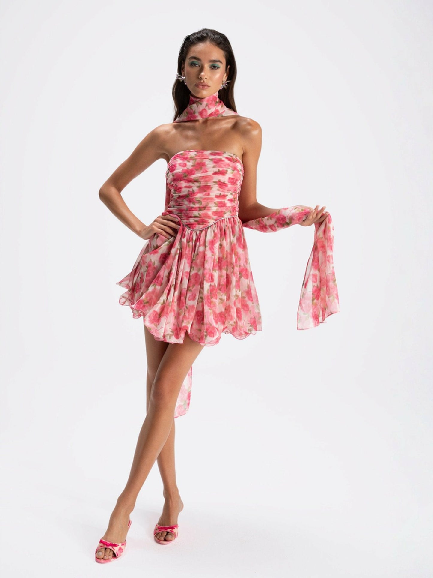 Nana Jacqueline Chloe Dress: Pink Mini Dress for Garden Party Pink