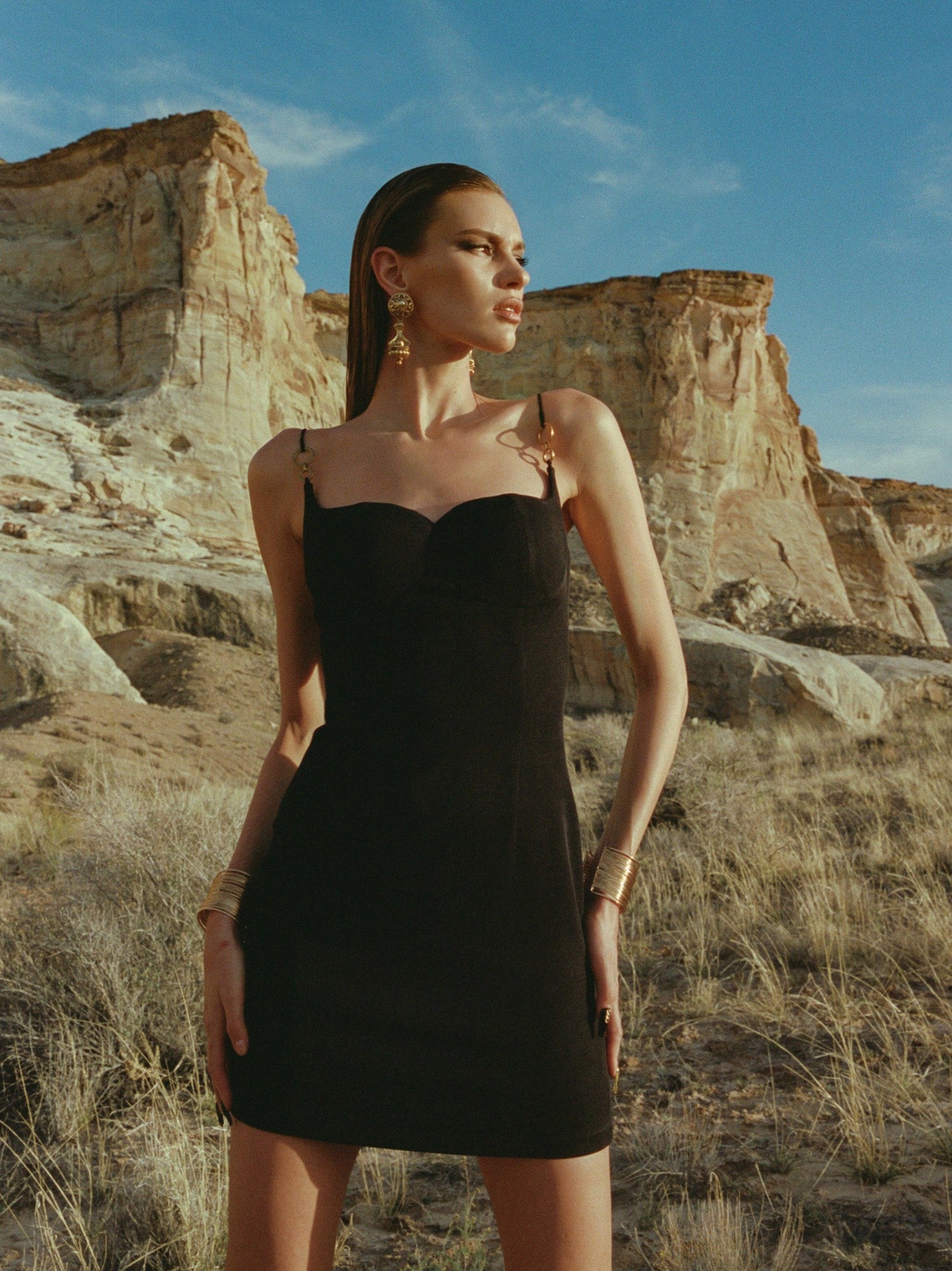 Nana Jacqueline Sabrina Mini Dress: Black Mini Dress for Date Night Black