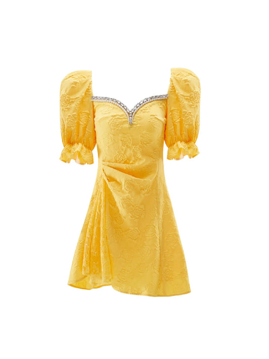Nana Jacqueline Ysabella Dress: Yellow Midi Dress for Garden Party Yellow