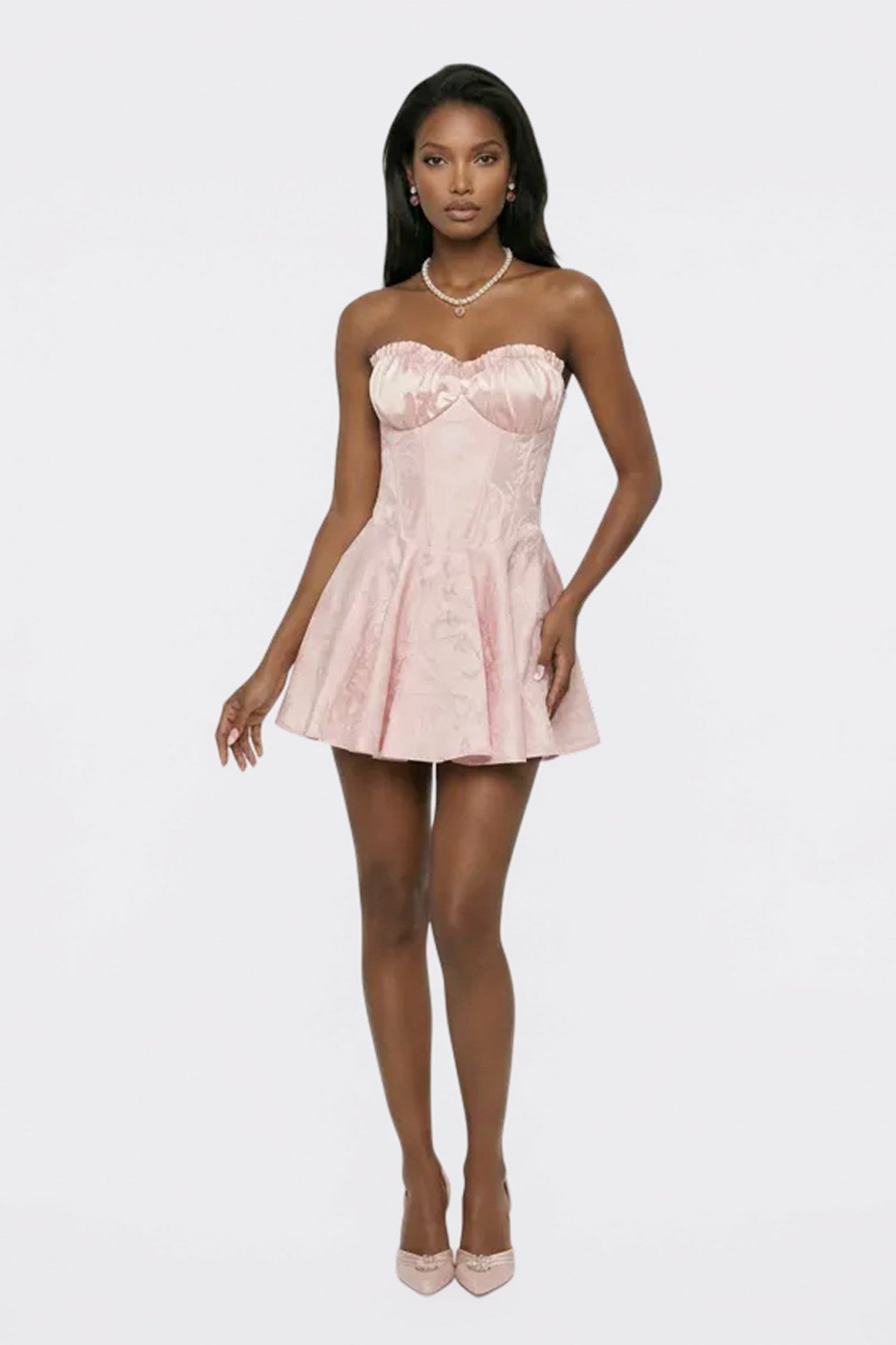 Nana Jacqueline Airina Dress: Pink Mini Dress for Birthday Celebration Blush Pink