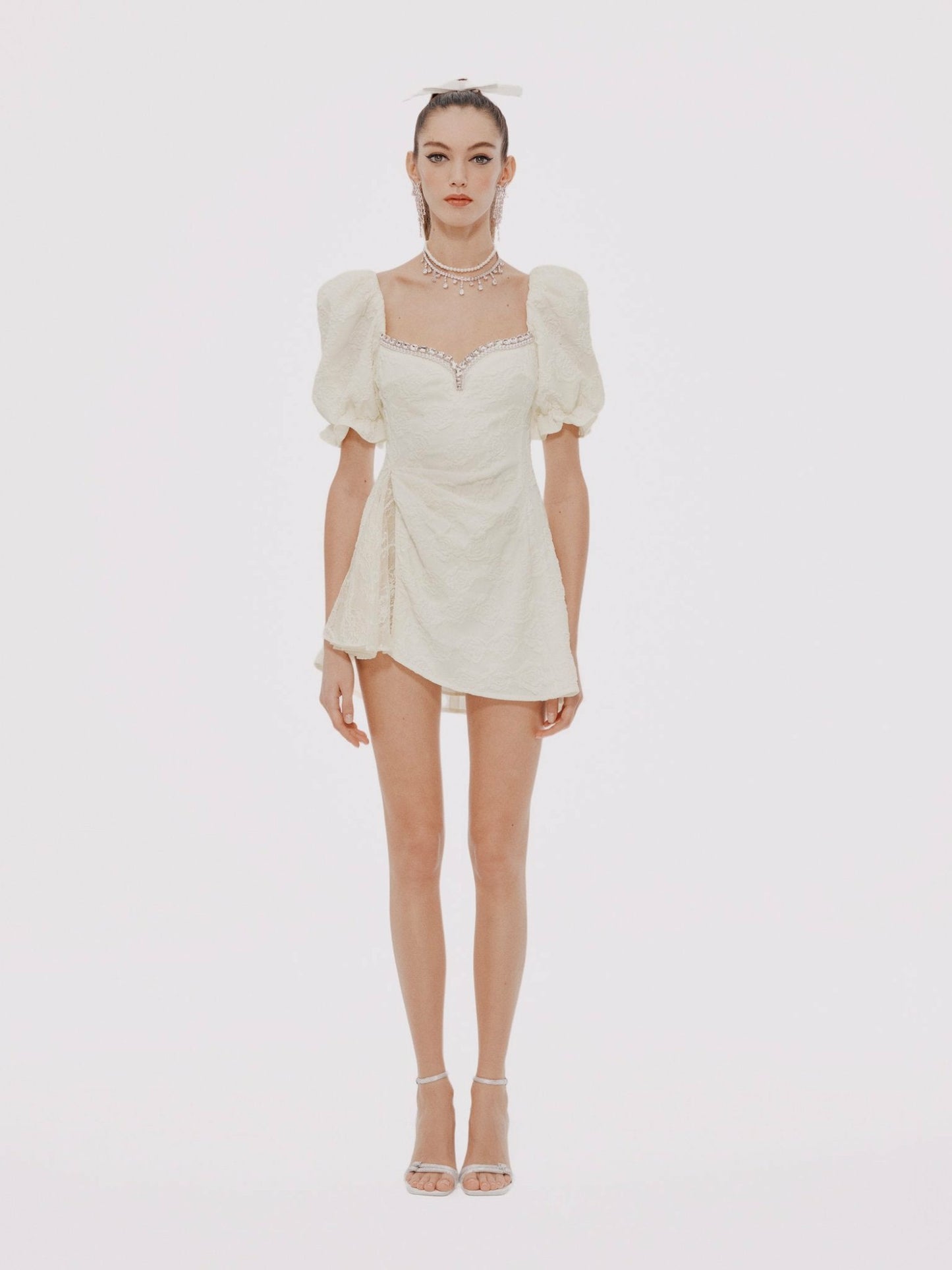 Nana Jacqueline Ysabella Dress: White Mini Dress for Bridal Shower White