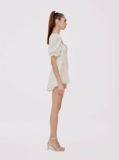Nana Jacqueline Ysabella Dress: White Mini Dress for Bridal Shower White