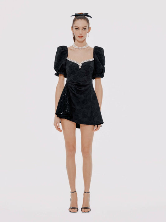 Nana Jacqueline Ysabella Dress: Black Mini Dress for Cocktail Party black