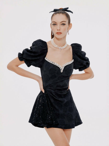 Nana Jacqueline Ysabella Dress: Black Mini Dress for Cocktail Party black