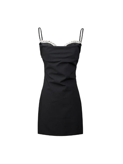 Nana Jacqueline Elsie Dress: Black Mini Dress for Cocktail Party Black