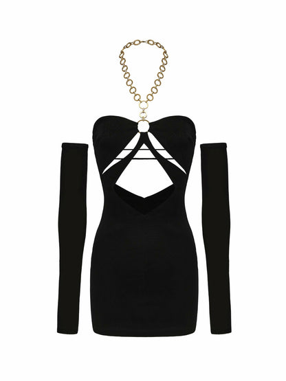 Nana Jacqueline Tilda Dress: Black Mini Dress for Cocktail Party Black