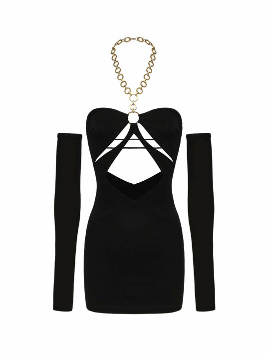 Nana Jacqueline Tilda Dress: Black Mini Dress for Cocktail Party Black