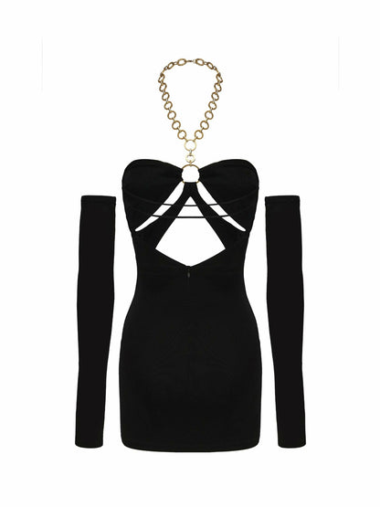 Nana Jacqueline Tilda Dress: Black Mini Dress for Cocktail Party Black