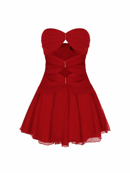 Nana Jacqueline Ilana Dress: Red Mini Dress for Birthday Celebration Red