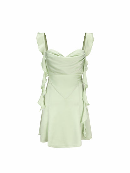 Nana Jacqueline Karina Dress: Green Mini Dress for Garden Party Green