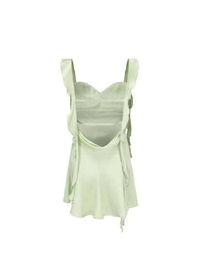 Nana Jacqueline Karina Dress: Green Mini Dress for Garden Party Green