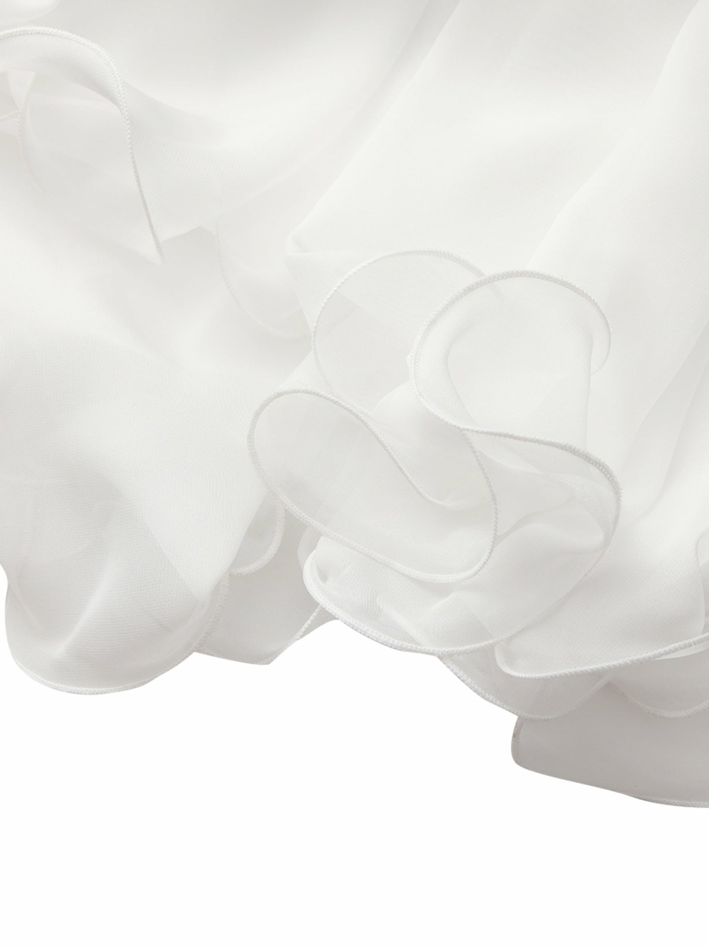 Nana Jacqueline Florence Tiered Chiffon White Dress White