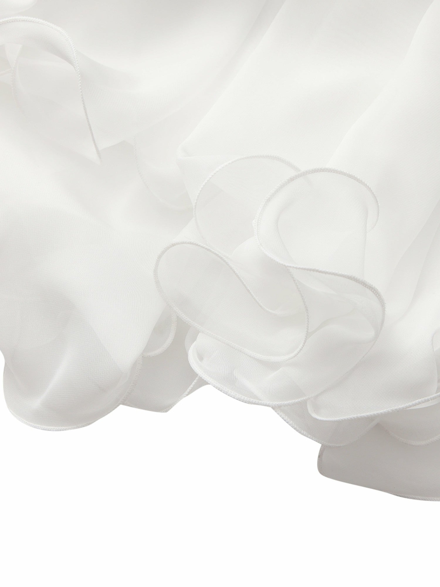 Nana Jacqueline Florence Tiered Chiffon White Dress White