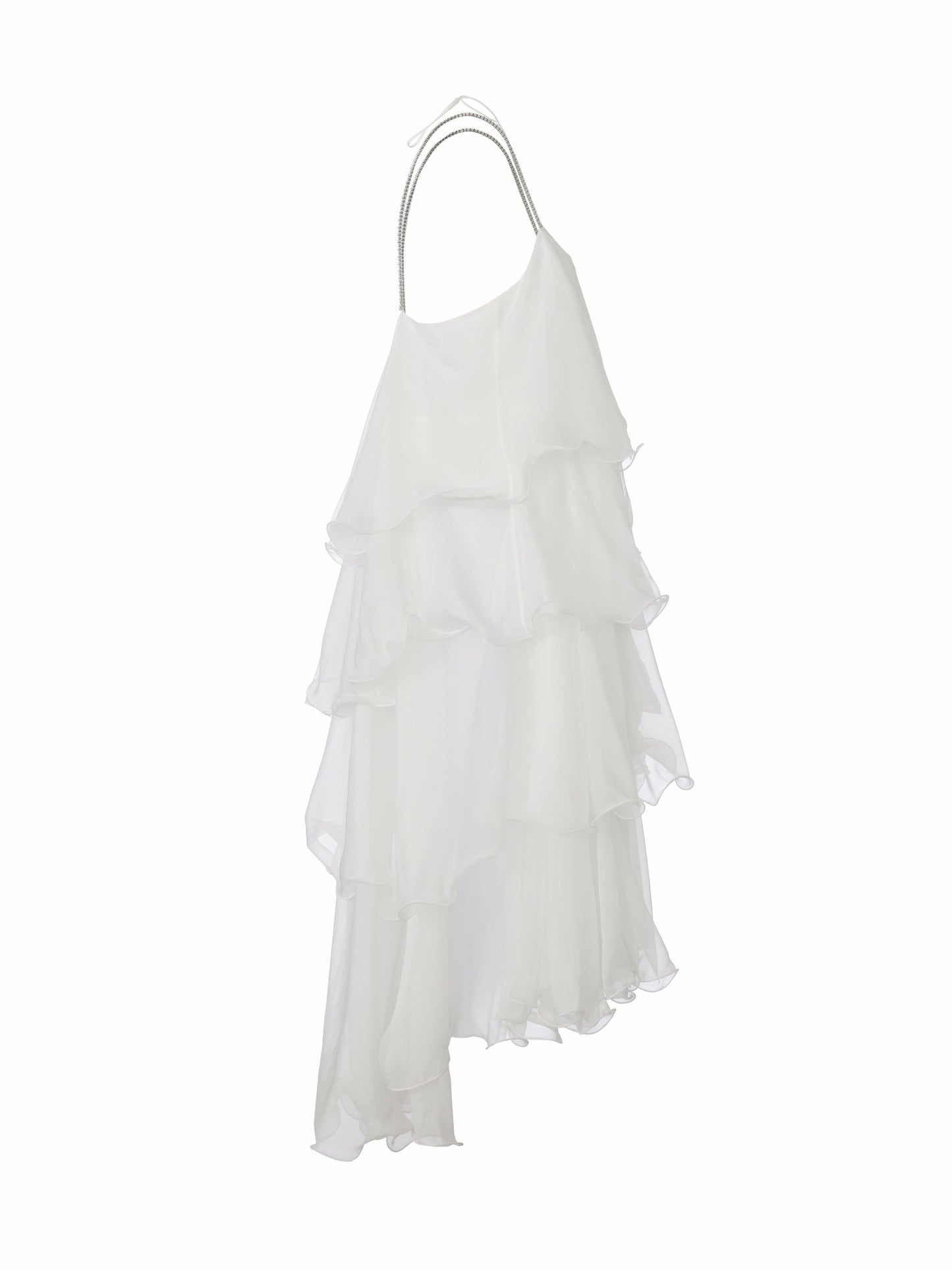 Nana Jacqueline Florence Tiered Chiffon White Dress White