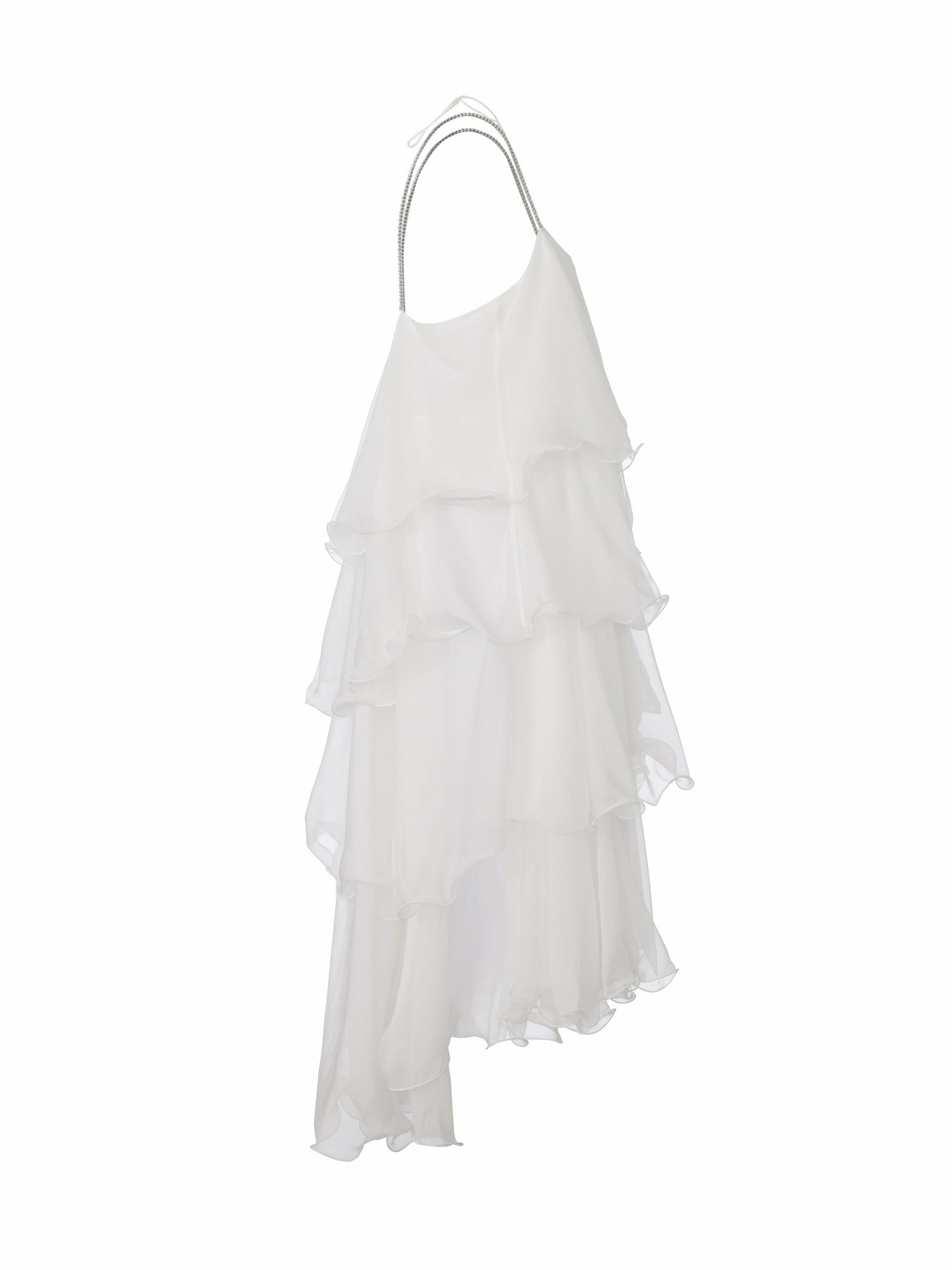 Nana Jacqueline Florence Tiered Chiffon White Dress White