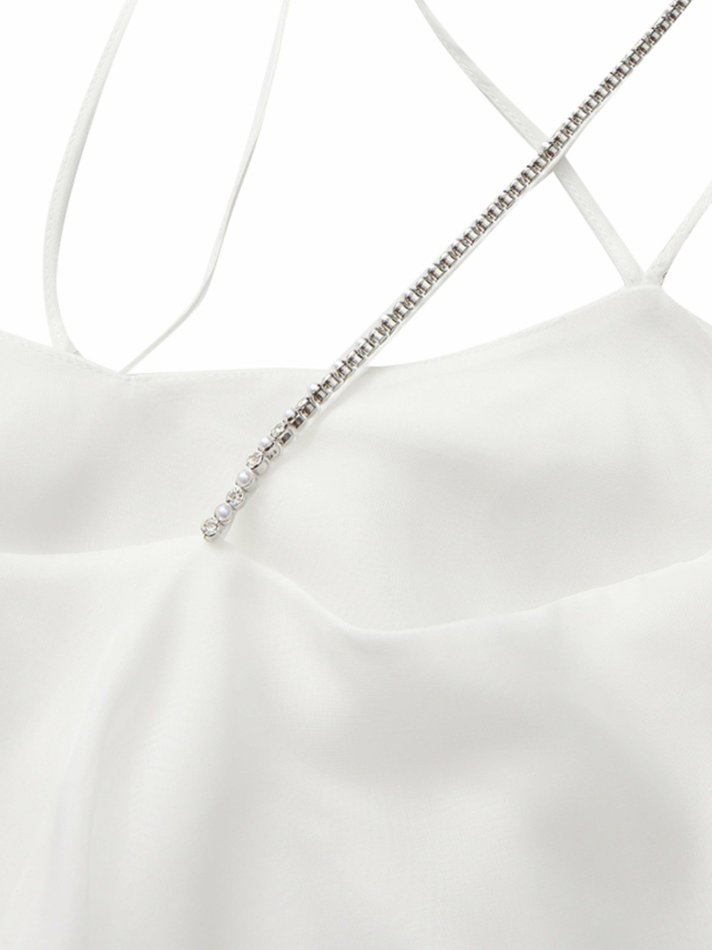 Nana Jacqueline Florence Tiered Chiffon White Dress White